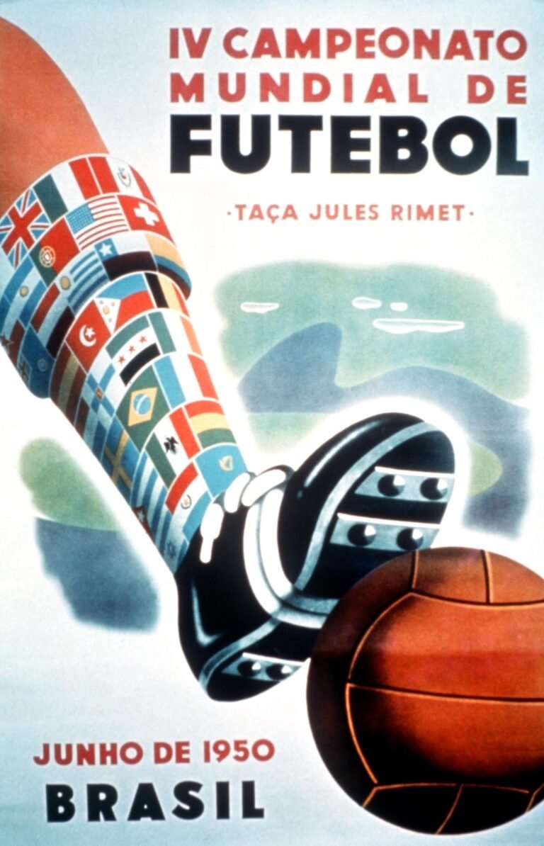 Pôster oficial da Copa do Mundo de 1950, no Brasil
